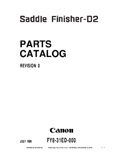 CANON SaddleFinisherD2pc  CANON Copiers GP 605 Finisher SaddleFinD2 SaddleFinisherD2pc.pdf