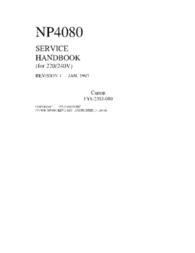 CANON Np4080hb  CANON Copiers NP4080 Np4080hb.pdf