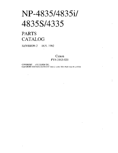 CANON NP4835PC  CANON Copiers NP4835 NP4835PC.PDF