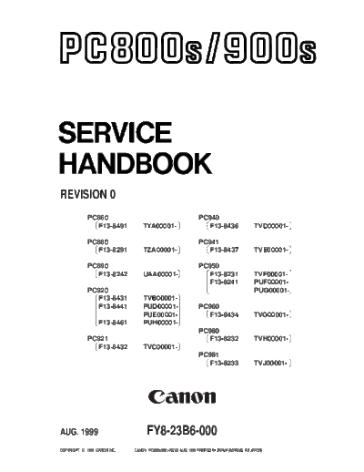 CANON PC800-900sh  CANON Copiers PC 800-900 PC800-900sh.pdf