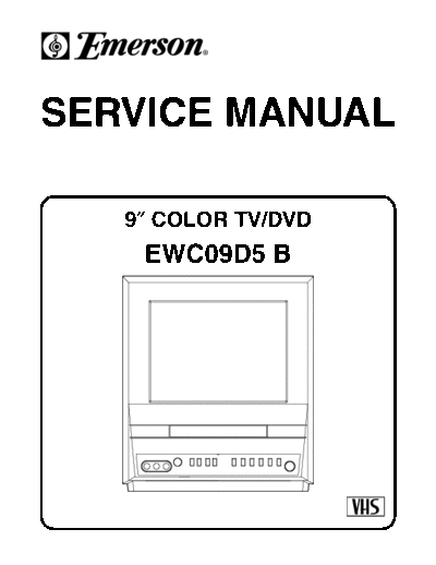 EMERSON Funai EWC09D5B Service Manual TV-DVD  EMERSON TV EMERSON Funai EWC09D5B_Service_Manual_TV-DVD.zip