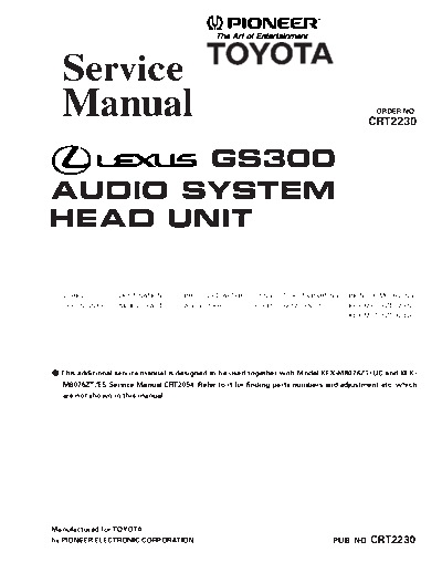 Lexus KEX-M8076 GS300  Lexus Car Audio KEX-M8076_GS300.pdf