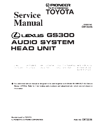 Lexus KEX-M8176 GS300  Lexus Car Audio KEX-M8176_GS300.pdf