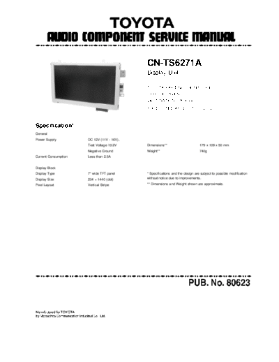 Toyota CN-TS6271  Toyota Car Audio CN-TS6271.pdf