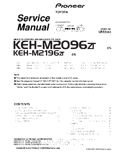 Toyota KEH-M2096 KEH-M2196  Toyota Car Audio KEH-M2096_KEH-M2196.pdf