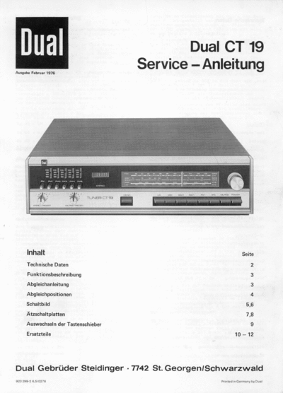 DUAL CT19  . Rare and Ancient Equipment DUAL Audio CT 19 CT19.rar