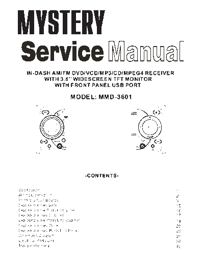 MYSTERY MMD-3601  . Rare and Ancient Equipment MYSTERY Car Audio Mystery MMD-3601 Mystery MMD-3601.pdf