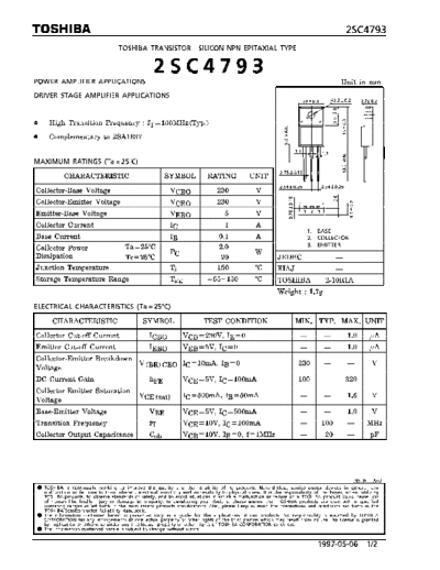 Rolsen 2SC4793  . Rare and Ancient Equipment Rolsen Projection TV   2SC4793.pdf