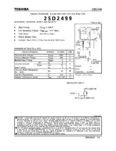 Rolsen 2SD2499  . Rare and Ancient Equipment Rolsen TV   2SD2499.pdf