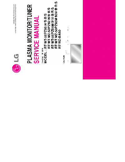 LG MZ-50PZ93V Plasma TV Service Manual  LG Plasma LG MZ-50PZ93V Plasma TV Service Manual.zip