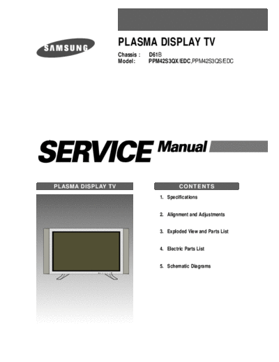 Samsung chassis D61b  Samsung Plasma D61B chassis chassis D61b.zip