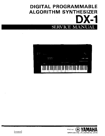 Yamaha DX-1 Service Manual  Yamaha Yamaha DX-1 Service Manual.zip