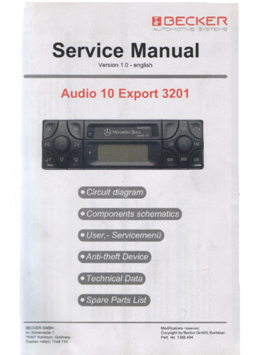 BECKER Audio 10 Export 3201  BECKER BE3201 Audio 10 Export 3201.zip