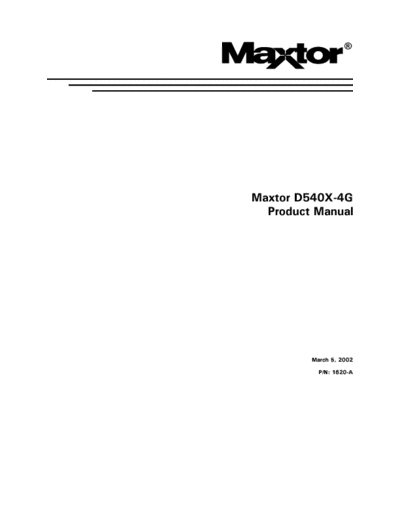 maxtor D540X-4G  maxtor Maxtor D540X-4G.PDF