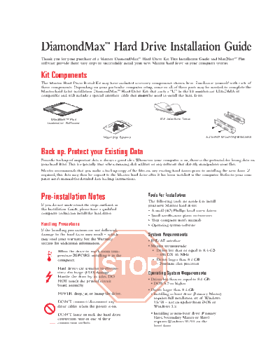 maxtor D540X-4K Installation Guide  maxtor Maxtor D540X-4K Installation Guide.PDF