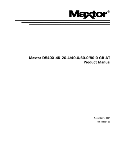 maxtor D540X-4K  maxtor Maxtor D540X-4K.PDF