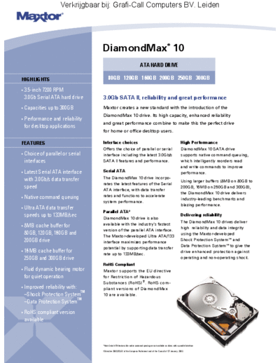 maxtor DiamondMax 10 SATA    maxtor Maxtor DiamondMax 10 SATA  .PDF