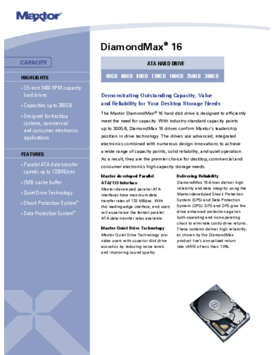 maxtor DiamondMax 16  maxtor Maxtor DiamondMax 16.pdf