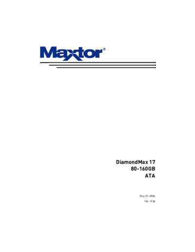 maxtor DiamondMAx 17 PATA  maxtor Maxtor DiamondMAx 17 PATA.PDF
