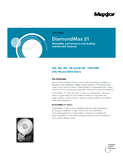 maxtor DiamondMax 21 II  maxtor Maxtor DiamondMax 21 II.PDF