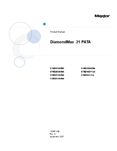 maxtor DiamondMax 21 PATA  maxtor Maxtor DiamondMax 21 PATA.PDF