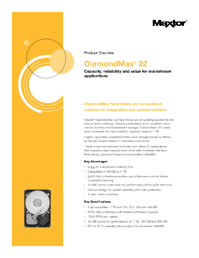 maxtor DiamondMax 22  maxtor Maxtor DiamondMax 22.PDF