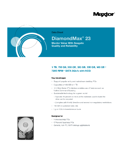 maxtor DiamondMax 23 II  maxtor Maxtor DiamondMax 23 II.PDF