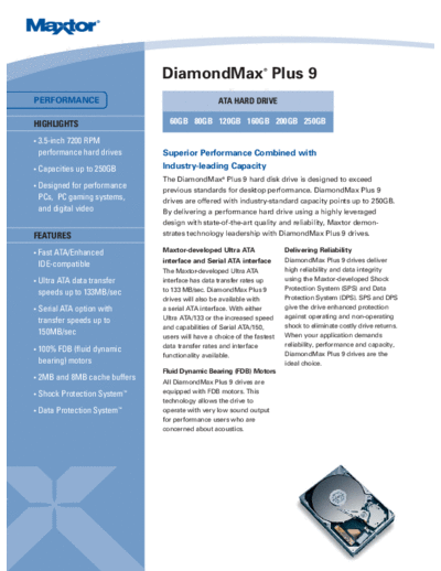 maxtor DiamondMax Plus 9 II  maxtor Maxtor DiamondMax Plus 9 II.PDF