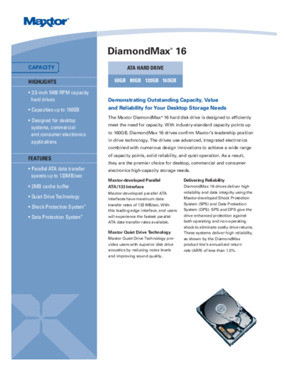 maxtor DiamondMax16 II  maxtor Maxtor DiamondMax16 II.PDF