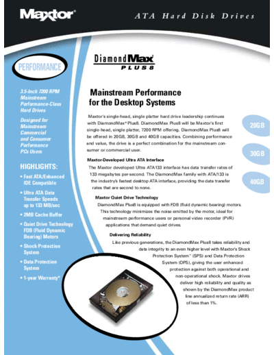 maxtor DM+8 Performance  maxtor Maxtor DM+8 Performance.PDF