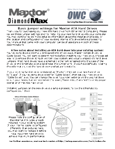 maxtor HDD Jumper Settings  maxtor Maxtor HDD Jumper Settings.PDF