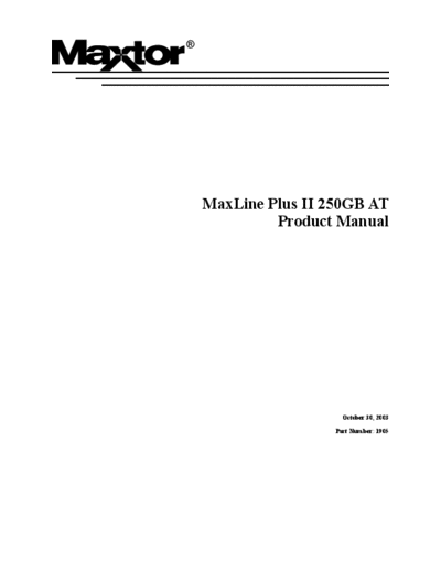 maxtor MaxLine  250 GB  maxtor Maxtor MaxLine  250 GB.PDF