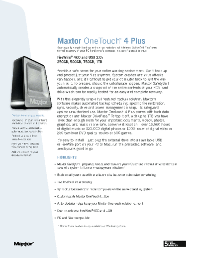 maxtor One Touch 4 Plus Manual  maxtor Maxtor One Touch 4 Plus Manual.PDF