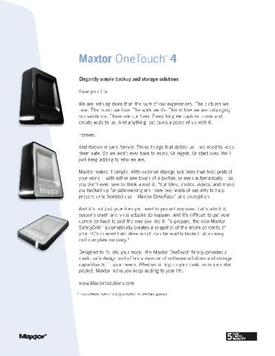 maxtor One Touch 4 Plus Overview  maxtor Maxtor One Touch 4 Plus Overview.PDF