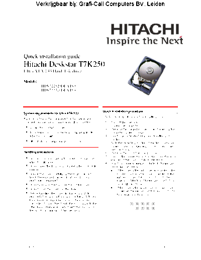 Hitachi Deskstar 160 GB  Hitachi disk Hitachi Deskstar 160 GB.PDF