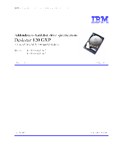 IBM Deskstar 120GXP 20 and 40GB Addendum v1.0  IBM HDD IBM Deskstar 120GXP 20 and 40GB Addendum v1.0.pdf