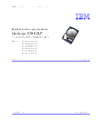 IBM Deskstar 120GXP OEM Specification v4.1  IBM HDD IBM Deskstar 120GXP OEM Specification v4.1.pdf