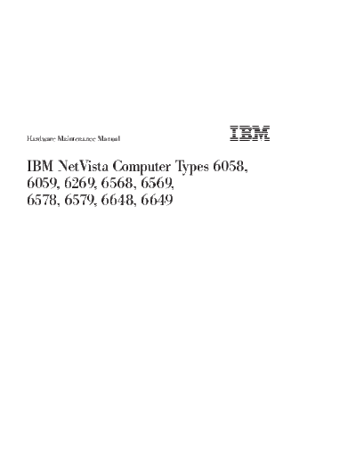 IBM NetVista 6578  IBM HDD IBM NetVista 6578.PDF