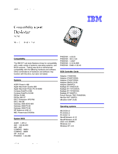 IBM Deskstar (DALS) Compatibility Summary - Abridged  IBM Deskstar (DALS) Compatibility Summary - Abridged.pdf