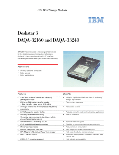 IBM Deskstar 3 Product Summary v1.0  IBM Deskstar 3 Product Summary v1.0.pdf