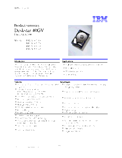 IBM Deskstar 40GV Product Summary v3..0 - English  IBM Deskstar 40GV Product Summary v3..0 - English.pdf