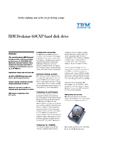 IBM Deskstar 60GXP Datasheet  IBM Deskstar 60GXP Datasheet.pdf