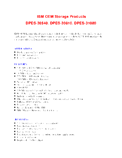 IBM Deskstar XP (SCSI) Product Summary  IBM Deskstar XP (SCSI) Product Summary.pdf