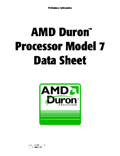 AMD Duron Processor Model 7 Data Sheet  AMD AMD Duron Processor Model 7 Data Sheet.pdf