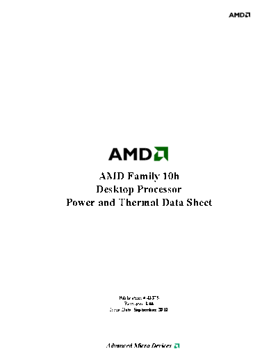 AMD Family 10h Desktop Processor Power and Thermal Data Sheet  AMD AMD Family 10h Desktop Processor Power and Thermal Data Sheet.pdf