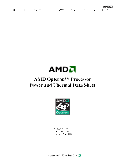 AMD Opteron� Processor Power and Thermal Data Sheet  AMD AMD Opteron� Processor Power and Thermal Data Sheet.pdf