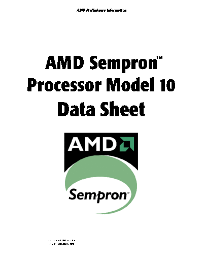 AMD Sempron Processor Model 10 Data Sheet  AMD AMD Sempron Processor Model 10 Data Sheet.pdf