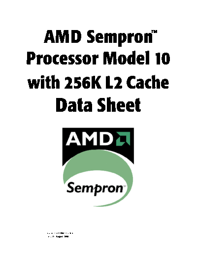 AMD Sempron Processor Model 10 with 256K L2 Cache Data Sheet  AMD AMD Sempron Processor Model 10 with 256K L2 Cache Data Sheet.pdf
