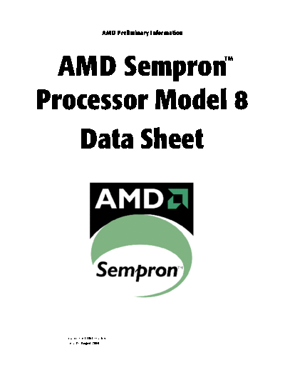 AMD Sempron Processor Model 8 Data Sheet  AMD AMD Sempron Processor Model 8 Data Sheet.pdf