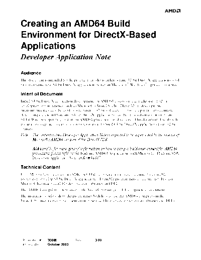 AMD Creating an  64 Build Enviroment for DirectX-Based Applations  AMD Creating an AMD64 Build Enviroment for DirectX-Based Applations.pdf